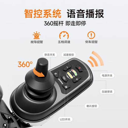 Yuwell electric wheelchair D210CL folding fully automatic special lightweight smart wheelchair for the elderly with lithium battery