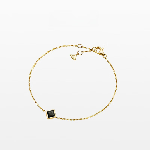 Caizhi YIN Yin series black agate bracelet 18K gold gemstone stacked bracelets black agate chain length 15+2cm