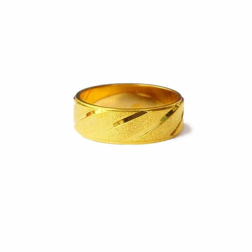 CAMPUSKINGLY Old Phoenix 999 gold simple men's and women's ring ring ring large wide frosted pattern personality simple European size 24 (thick fingers) the same style