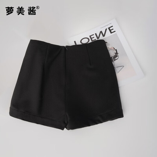 Luomeijiang Hot Girl Hot Pants Women's Autumn and Winter Velvet Bottoming Stretch Super Shorts Spring and Autumn Small People Wear High Waist Elastic Anti-Lighting Black M Recommended 100-110Jin Jin is equal to 0.5 kg