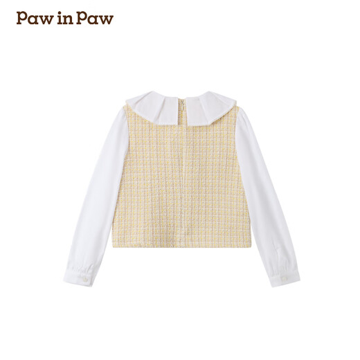 PawinPaw Shopping Mall Bear Children's Clothing 25th Spring and Autumn New Girls Two-piece Shirt Yellow/30 130