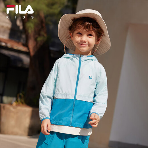 FILA Children's Clothing Children's Sun Protection Clothing 2025 Summer New Men's and Women's Medium and Large Children's Lightweight Jacket Light Blue-LB 110