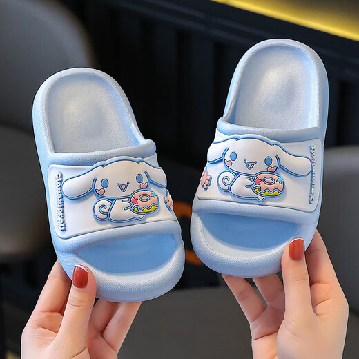 Натуральные детские тапочки Sanrio, летние новые стильные милые нескользящие тапочки с героями мультфильмов для девочек, розовые мелодии для мальчиков, размеры 32-33, внутренняя длина 20 см