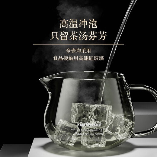 KAMJOVE high borosilicate glass teapot glass liner tea water separation elegant cup 2025 new flower teapot with filter