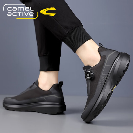 Camel Dynamic Sports Schuhe für Männer Frühling Neue Männer-Freizeitschuhe weiche Sohle nicht rutschfestes Urban Outdoor Wanderschuhe Schwarz [weiche Softtiere] Nicht-Schlupf 3527 42 Standard Lederschuhgröße