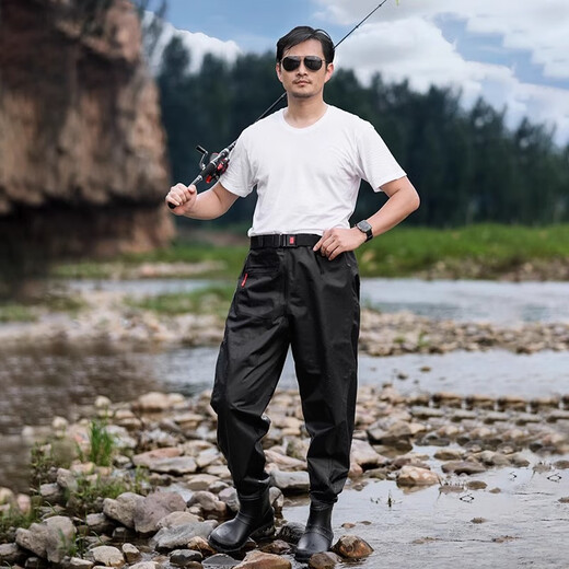 YogelTackle ultra-light nylon waders fishing pants men's waders water shoes one-piece waist-high reservoir waterproof fishing raincoat pants