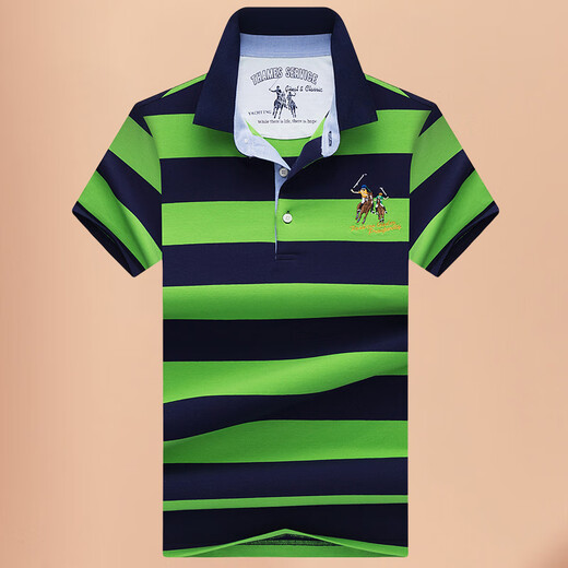MASTER POLO gestreiftes Kurzarm-Poloshirt für Herren Sommer dünnes Paul T-Shirt offizielle Marke Luxus Casual Business mittleres Alter 3882 weiß gestreift 2XL