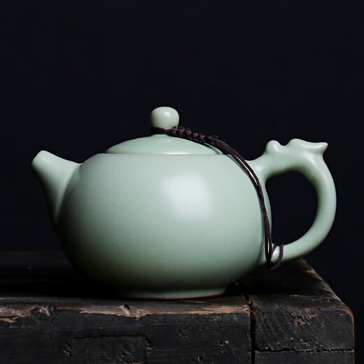 Fat Donglai's same teapot from Ru Kiln can be grown in slices. Ceramic Xishi teapot. Ice-cracked Kungfu tea set. Ge Kiln tea water separation. Ice-cracked Dai Qinglong handle - can be grown. 250ml 201mL (inclusive) - 300mL (inclusive)