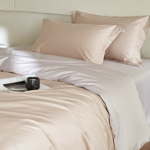 Light luxury four-piece set Class A maternal and infant grade 180 count long-staple cotton 100% cotton solid color quilt cover sheet fitted sheet bedding set double--chestnut brown 1.8m sheet style quilt cover 200*230cm-four-piece set