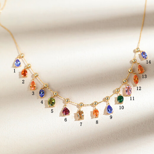 Canxian 18k gold natural tourmaline Tanzanite spinel pendant oval water drop simple adjustment ball pendant adjustable collection No. 2 Fanta stone about 0.78ct