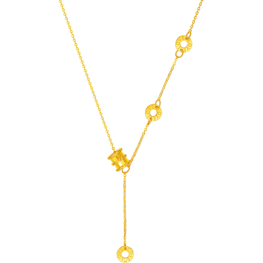 Saturday Fu 5G Craftsmanship Small Waist Gold Necklace Female Pendant Birthday Gift Price A0614732 About 3.61g