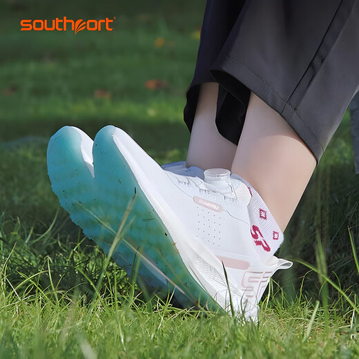 Xiushibao Golf Shoes Women's Waterproof Sports Shoes Knob Laces Breathable Anti-Slip Popcorn Cushioning Midsole SE9856 White Blue 38