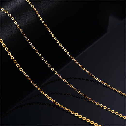 18k gold necklace for women, moissanite necklace, U750 platinum necklace, K gold rose gold clavicle chain flash, gold Au750 flash O-shaped chain, 18K+ certificate, thickness 1.5mm, adjustable length 40-45cm