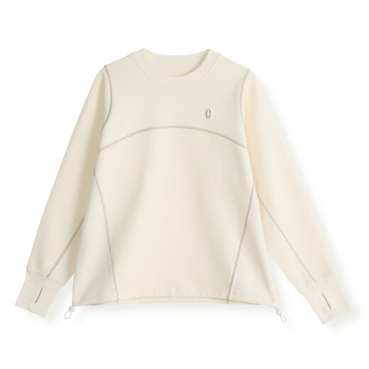 
Yunshang Life [Tu Bai] contrasting color Hasselbladder pullover sweatshirt 2025 spring slim top for women V9767 rice apricot color S (recommended 85-100 Jin [Jin equals 0.5 kg])