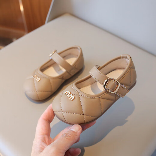 Girls' Shallow Mouth Princess Shoes 2025 Spring New Style Little Girls Fashionable Soft Sole Small Leather Shoes for Baby Girls Black / Inner Length 19cm 31