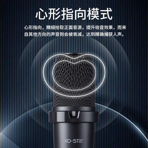 KO-STAR Computer USB Microphone Laptop Condenser Microphone Comes with Sound Card Noise Reduction Desktop Professional Radio Microphone Live Online Class Company Meeting Karaoke Game Microphone Recording Microphone USB Computer Microphone + Plug and Play - Real-time Monitoring + Touch Mute