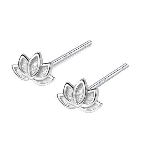 Jiuweiya S999 Pure Silver Earrings Women's Lotus Earrings High-end National Trendy Design Lotus Earrings for Ear Hole Earrings S999 Pure Silver Lotus Earrings Gift Box