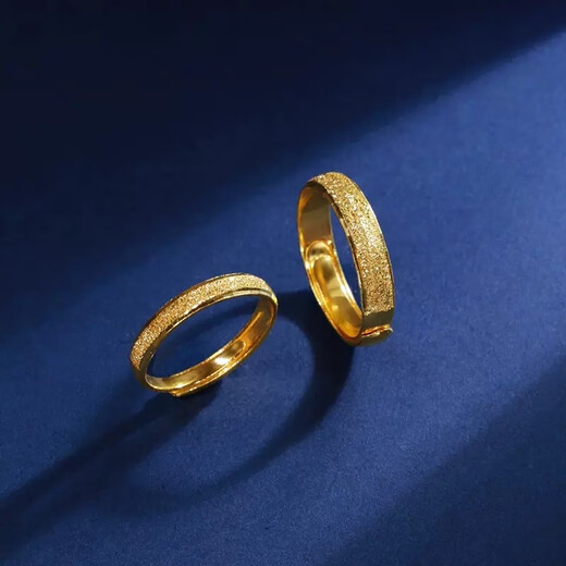 CAMPUSKINGLY Old Phoenix Gold 999 Pure Gold Retro Frosted Couple Ring Pure Gold 24K Plain Ring Adjustable Ring 5G Jewelry 0.01g Same Style Frosted Men's Ring