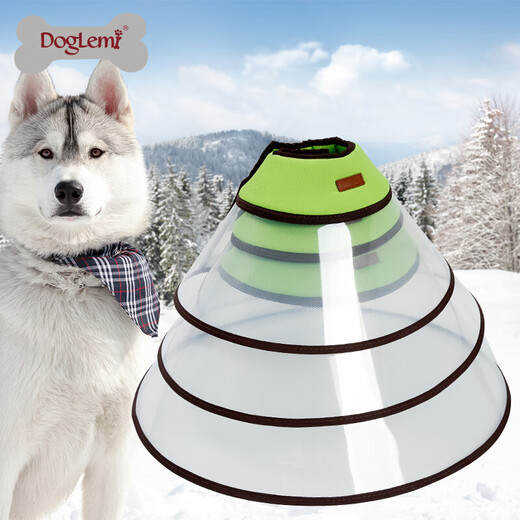 DogLemi dog lengthened and deepened Elizabethan collar large dog collar golden retriever Alaska anti-bite and anti-lick collar dog green XXXL code (Alaska golden retriever large dog)