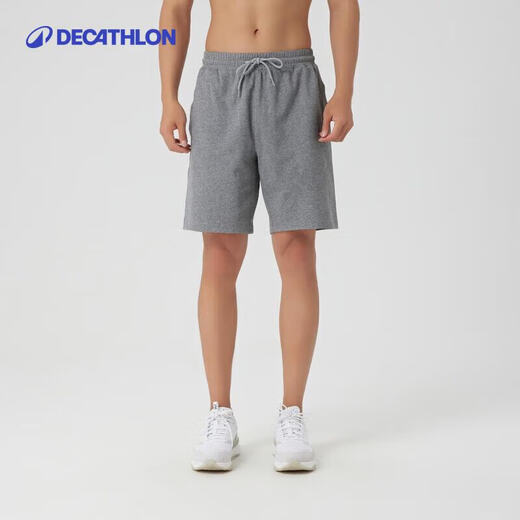 Decathlon (DECATHLON) men's cotton polyester sweatpants loose casual running fitness yoga Pilates shorts msgs_ Gray S