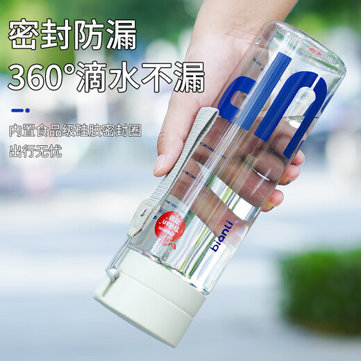 LNGA LANDGRE German imported quality tritan water cup for men, summer sports, high temperature resistant student tea cup, female plastic large capacity, American tritan material, white (with 800ml