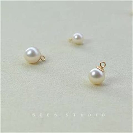 Li Shen Pearl Small Drop Single Perfect Round Highlight Flawless White Pearl Necklace Pendant 14 without Chain 5.5-6MM