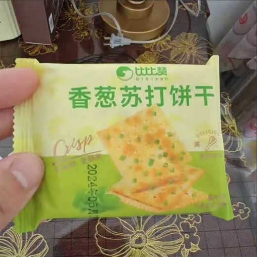 比比赞（BIBIZAN）香葱苏打饼干983g梳打饼干咸味酥脆早餐零食品整箱批发整箱 香葱味苏打1000g*1箱【32包】