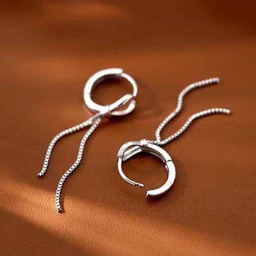 Guanpuge Fat Donglai same style pt950 platinum ear wire PT950 tassel earrings women's fashion platinum ear buckle long earrings 20 water drop tassel earrings