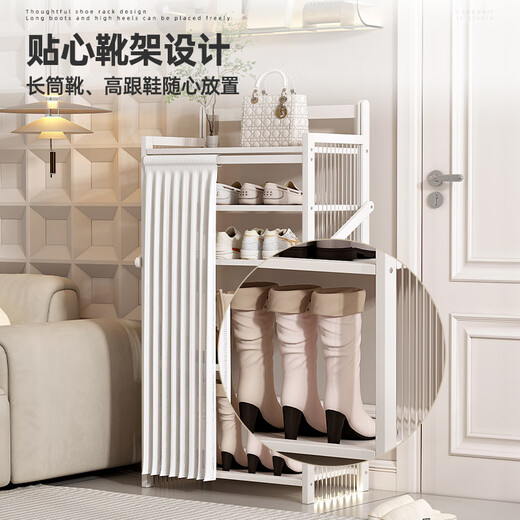 Small craftsman's simple installation-free shoe rack home entrance dormitory rental house dust-proof storage rack white 5 layers 50