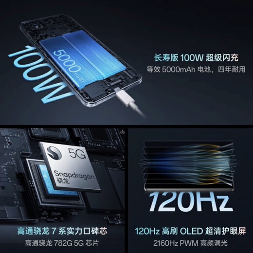 OPPOK11 Sony IMX890 main camera 100W super flash charge 5G full network e-sports smartphone Moon Shadow Gray 8GB + 256GB standalone + third-party brand fast charging + one-year store warranty