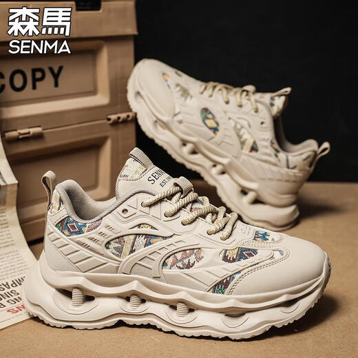 Semir chaussures pour hommes 2025 hiver nouvelles chaussures de papa rehaussantes à la mode polyvalentes plus chaussures en coton velours chaussures de course de sport décontractées pour hommes abricot 41 taille de chaussure de sport standard