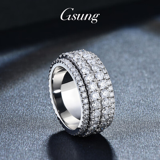 GsunG baby's breath ring platinum PT950 ring men's moissanite diamond ring rotatable platinum ring solid ring PT950 rotary moissanite diamond ring about 19 grams pre-order