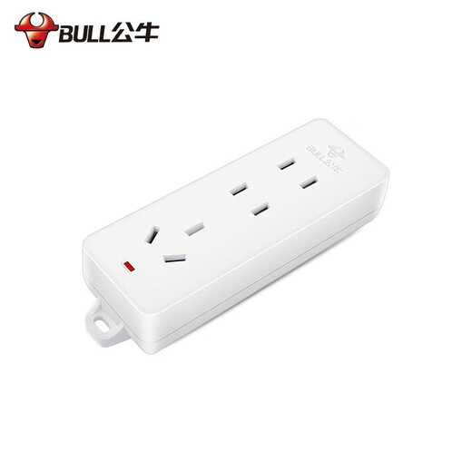 Bull (BULL) socket without wire plug-in board household multi-functional multi-hole 10A power strip self-wiring drag strip connected to the engineering strip GN-101A 3-position two-three plug wireless without switch