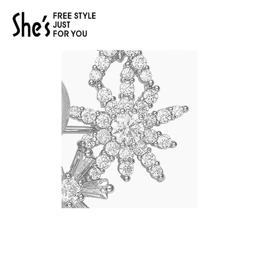 She s Akiko brooch, high-end exquisite fashion corsage, clothing pin buckle, accessories, scarf buckle, design birthday gift for women, silver white H0