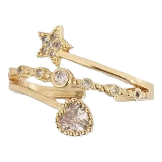 Xinghengmeng Internet celebrity ring Hongzhongfacai mahjong ring niche design female light luxury fashion open adjustable index finger ring twist ring one pack