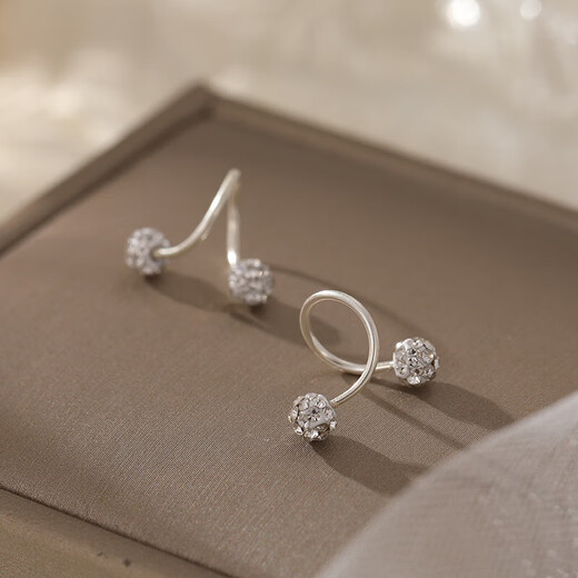 Dijing 99 Pure Silver Round Earrings for Women Sleeping Free Earrings to Support Ear Holes Earrings Earrings Birthday Gifts for Girlfriends