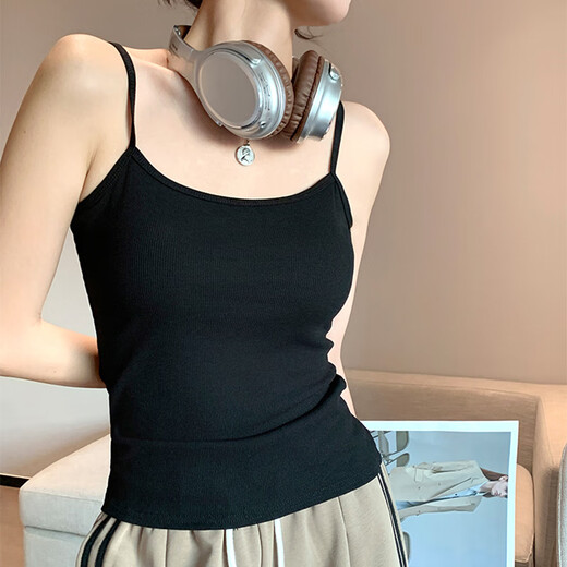 MiiOW 95% pure cotton ribbed camisole women's inner and outer wear spring and summer thin anti-exposure slim bottoming beautiful back versatile white long suspender L (100-120Jin Jin equals 0.5 kg)