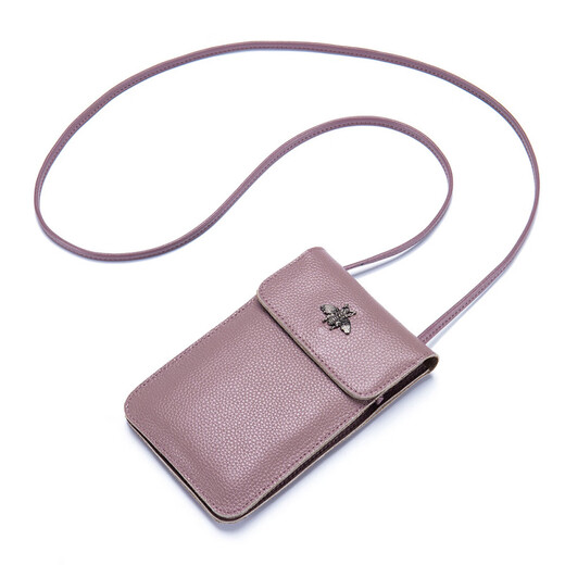 Yunfan Touchscreen Real Leder Mobiltelefon Tasche Mini Damen Crossbody Tasche Neue transparente Top -Layer -Brustwarzen kleine Leder -Mobiltelefontasche Weiche Leder 3519 Wein rot