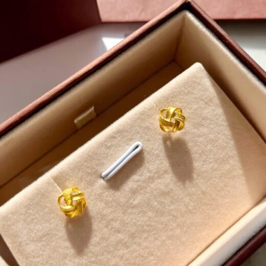 Laohuang Xiangyang’s mother recommends the gold store model 999 pure gold Ruyi knot earrings gold 5G retro Chinese knot earrings 24K