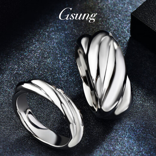 GsunG couple ring platinum pt950 men's fashion platinum pair ring women's twist shape solid wedding ring can be customized based on the gold price of the store on the day