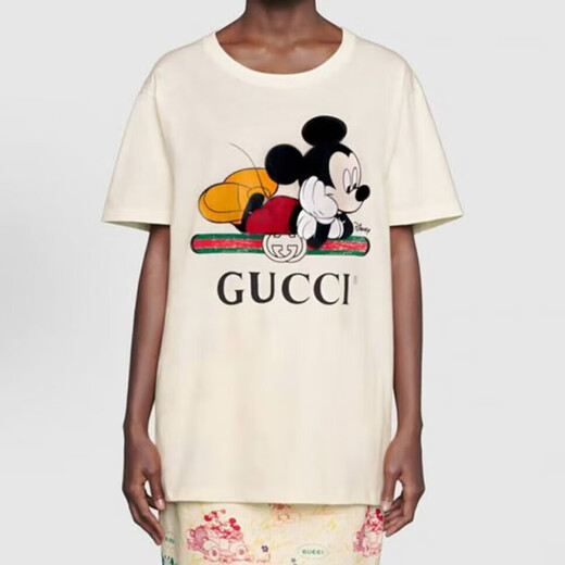 Gucci (GUCCI) Love Parade FW22 letter round neck short sleeves drop shoulder sleeve T-shirt New Year’s Day gift for girlfriend, off-white 492347-XJB7W-9756 XXS