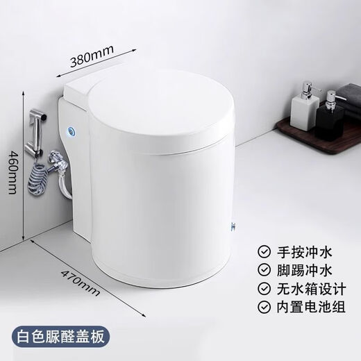 新款迷你47CM超短无水箱小户型马桶最小尺寸坐便器家用座便器 50厘米手按+脚踢+送货上门 300mm