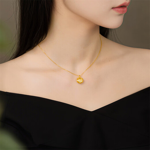 Shipulin 18K gold pendant Little Fatty K gold pendant for women, gift for self-wear, about 0.19~0.21g Little Fatty, free gold-plated silver chain
