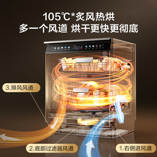 VATTI Small UFO Max Double Star Embedded Dishwasher 18+2 Sets Large Capacity Global Washing Independent Disinfection Intelligent Disposal Five-Star Disinfection First-Class Water Efficiency D3000Max 18+2 Sets iD3000Max