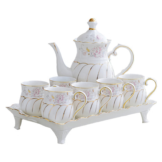 Jingdezhen high-end European water cup set ceramic living room cup family light luxury teapot tea set teacup household cup set national beauty and fragrance