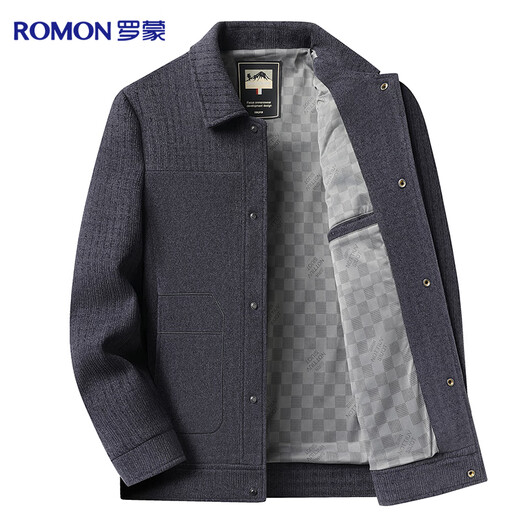 Romon jacket men's coat lapel solid color business casual fashion stretch jacket dad wear young and middle-aged men's wear