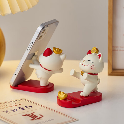 Youjia Liangpin Lucky Cat Desktop Ornaments Mobile Phone Holder Teacher's Day Hot Products Lovers Give Goddess Girls Practical Small Gifts