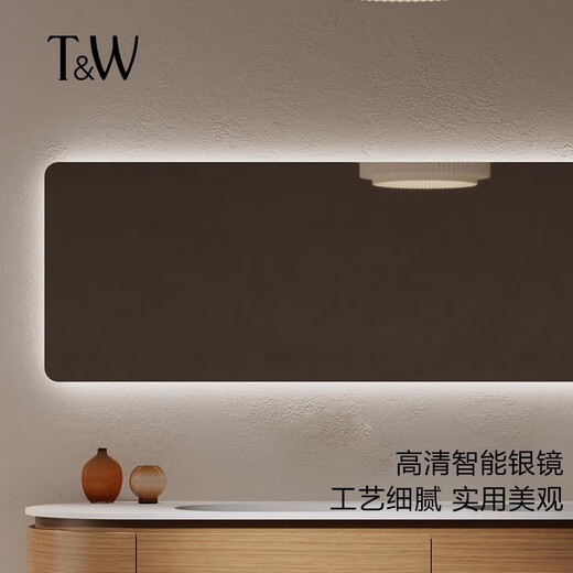 特拉维尔（TW）浴室柜LED镜组合北欧轻奢挂墙镜子民宿酒店卫生间洗漱台洗手台 5012人造石盆+镜+浴柜长180cm