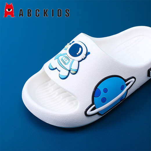 ABC KIDS儿童凉拖鞋男童室内洗澡宝宝家居女童太空一字拖8541米白36-37