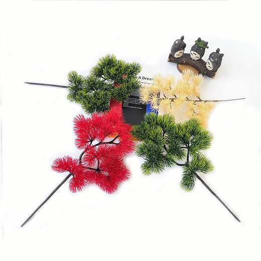 Simulated pine needles, thuja branches, fake flowers, pine trees, beauty pine plastic flower scenery, plant wall flower arrangements, 2 small beauty pine trees